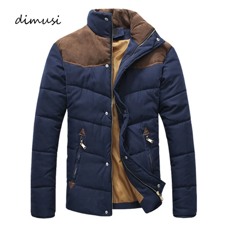 DIMUSI Winter Jacket Men Warm Casual Parkas Cotton Stand Collar Winter Coats Male Padded Overcoat Outerwear Clothing 4XL