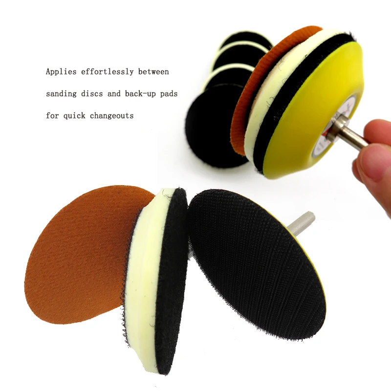 5 pz DELL'UNITÀ di elaborazione di Schiuma Piastra di Interfaccia Smussatura 3 pollice 75mm Levigatrice Backing Pad Tampone lucidatura Utensili elettrici Accessori Gancio e Anello