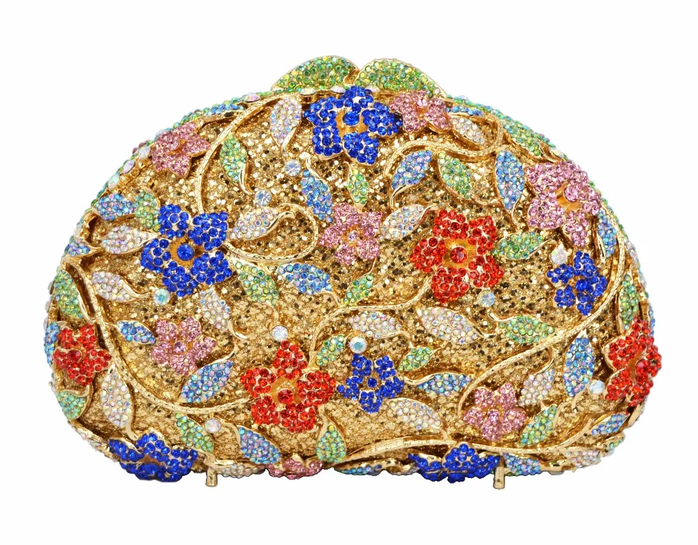 

newest fashion women luxury diamond clutch bags Arc shaped clutch wallets small make up bag for ladies gold clutches 88621-G