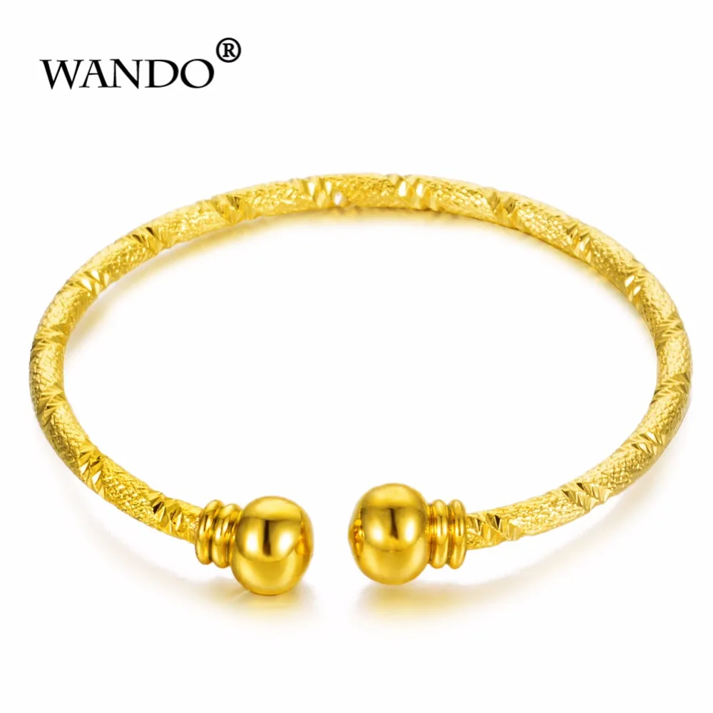 Small Gold Color Bracelet&Bangles for Baby/Girls/Boy Charm Beads Bracelet Small Bell/Heart Jewelry Child Party Gifts b59