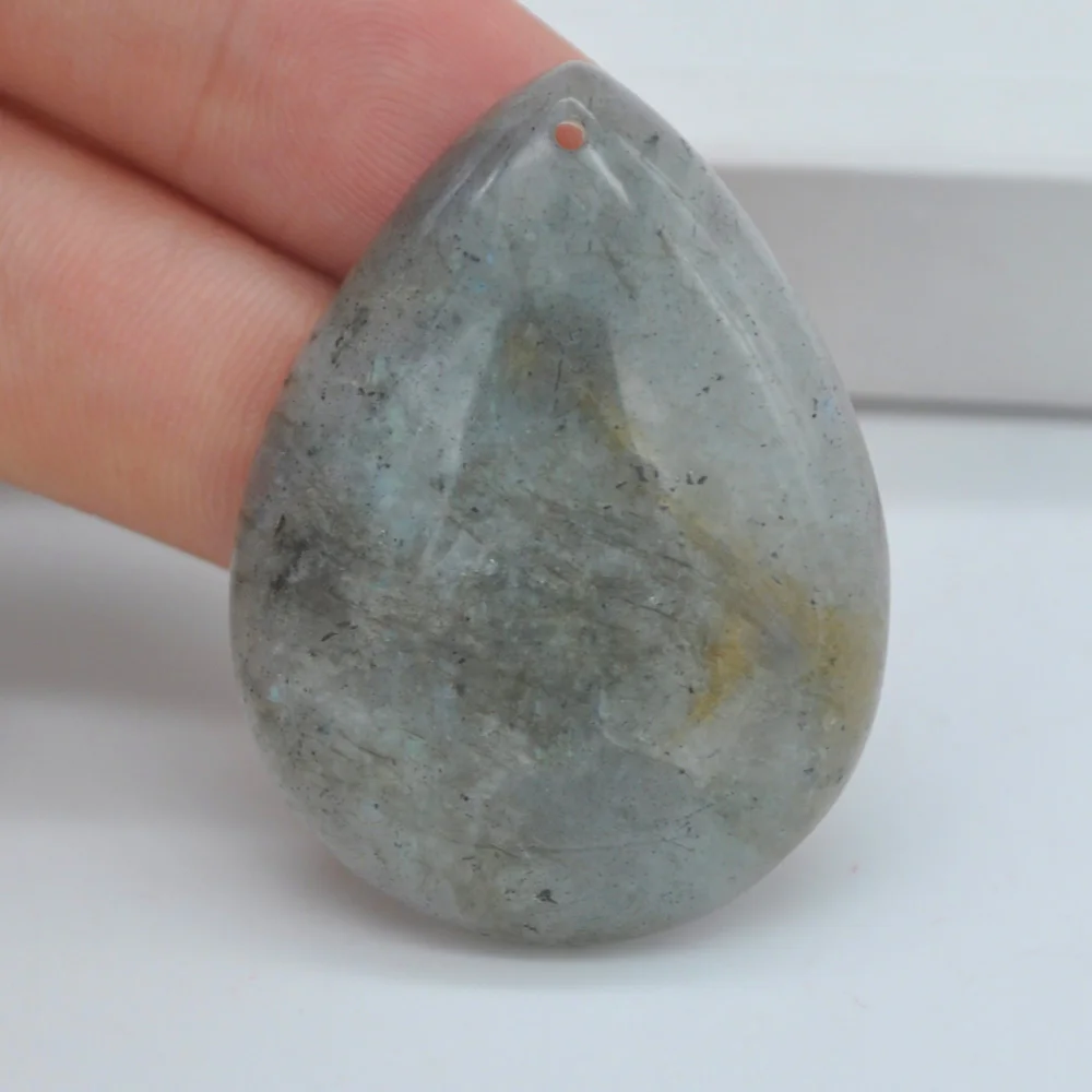 

40x30MM Labradorite Stone Bead Teardrop CAB Cabochon Hole Jewelry For Woman Gift Pendant 1PCS H152