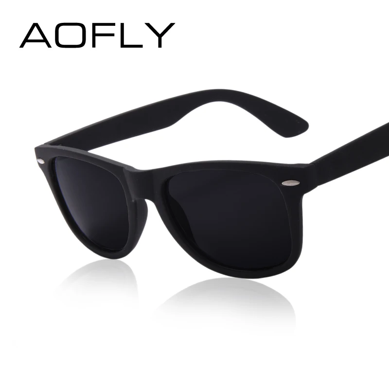 AOFLY Fashion Sunglasses Men Polarized Sunglasses Men Driving Mirrors Coating Points Black Frame Eyewear Male Sun Glasses UV400