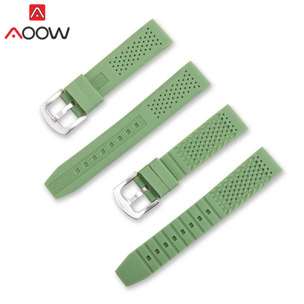 Universal 16mm 18mm 20mm 22mm 24mm Soft Silicone Watchband for Gear S2 S3 Sport Waterproof Strap Bracelet Band Accessories