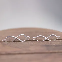 1pc 925 Sterling Silver 8 Shape Charm Connectors 20x6mm Ornament Pendants Accessories Necklace Bracelets DIY Jewelry Findings