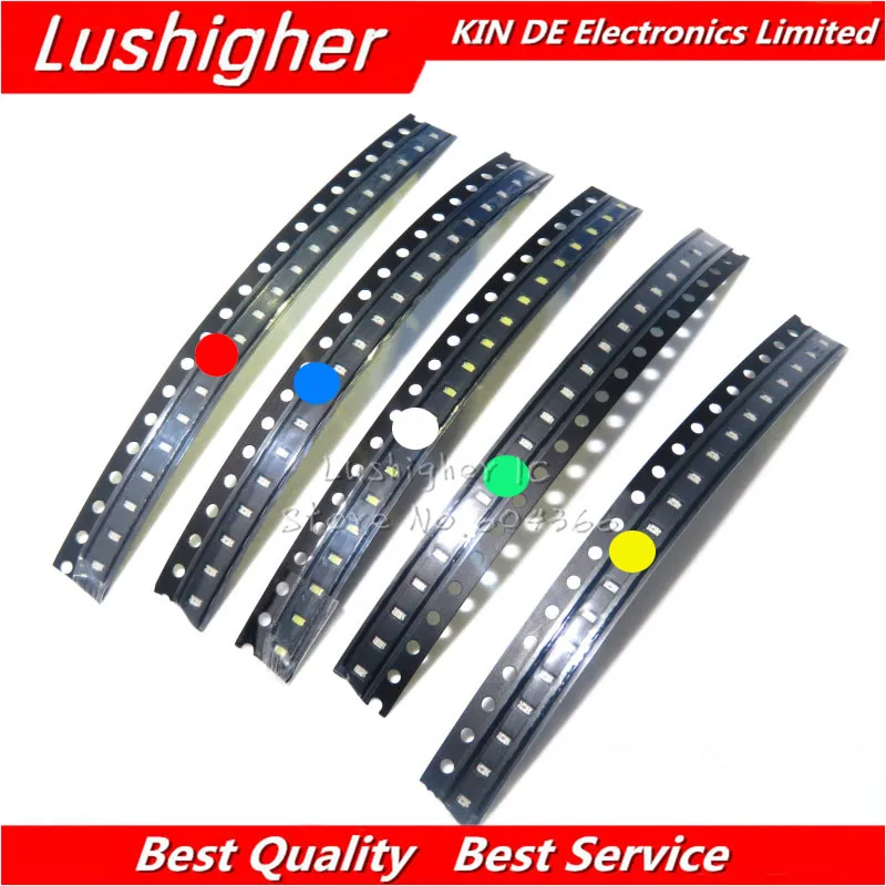 100PCS 0603 SMD LED Kits Red Yellow Blue Green White 5 Colors Each 20pcs Electronic Diy Kit