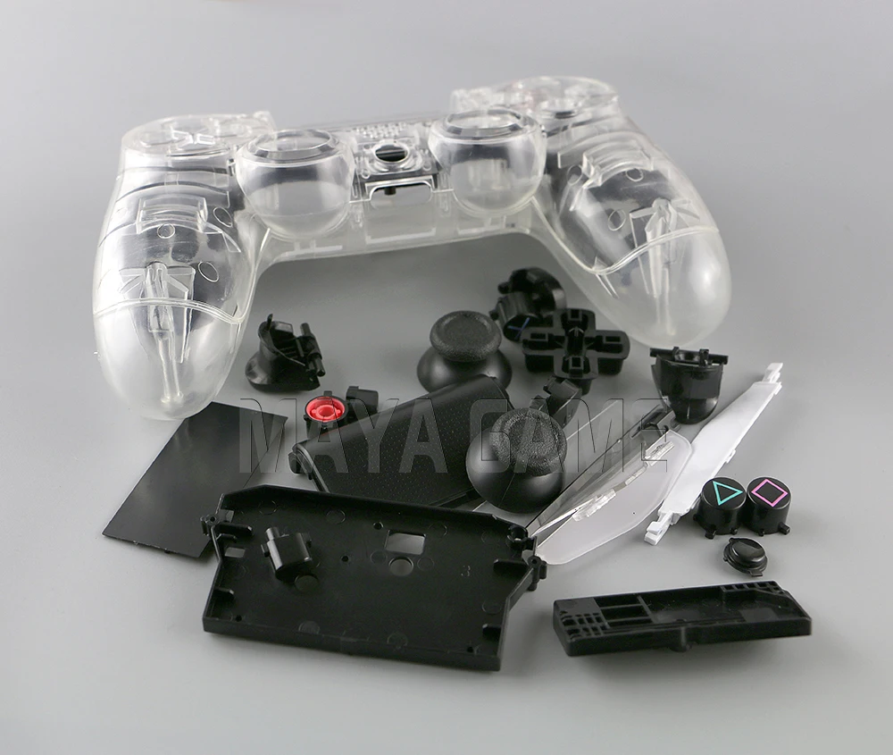 6sets OCGAME For Playstatios 4 Transparent Housing Replacements For PS4 Controller Clear Shell & Buttons