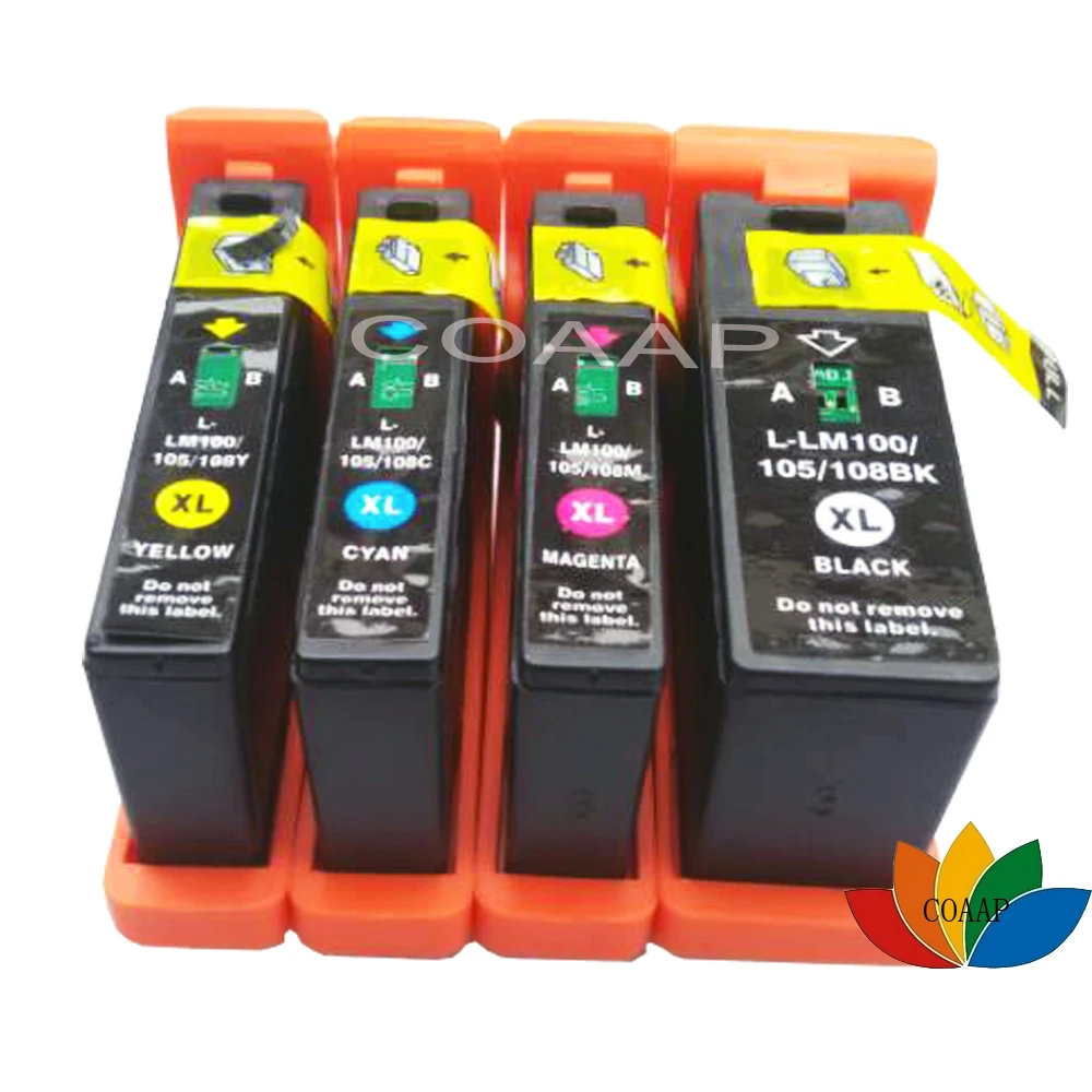 4 Compatible lexmark LM-100xl LM-105xl LM-108xl ink cartridge for s305 s405 s505 s605 printer