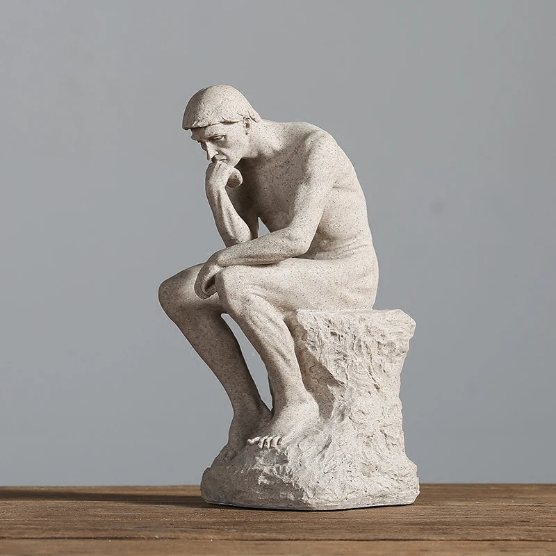 the Thinker Statue Fine Art Sculpture Male Nude Figure