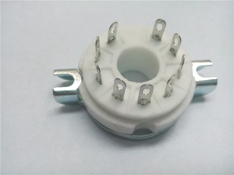 8pcs ceramic tube socket big 9 pin tube socket GZC9-2 silver foot for EL504 PL504 EL519 PL519 6p12p