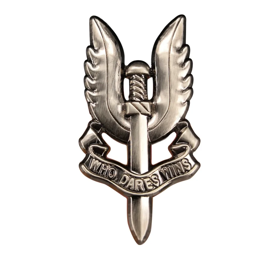 SAS British Army Special Air Service Who Dares Wins Metal Military Forces Badge Pin