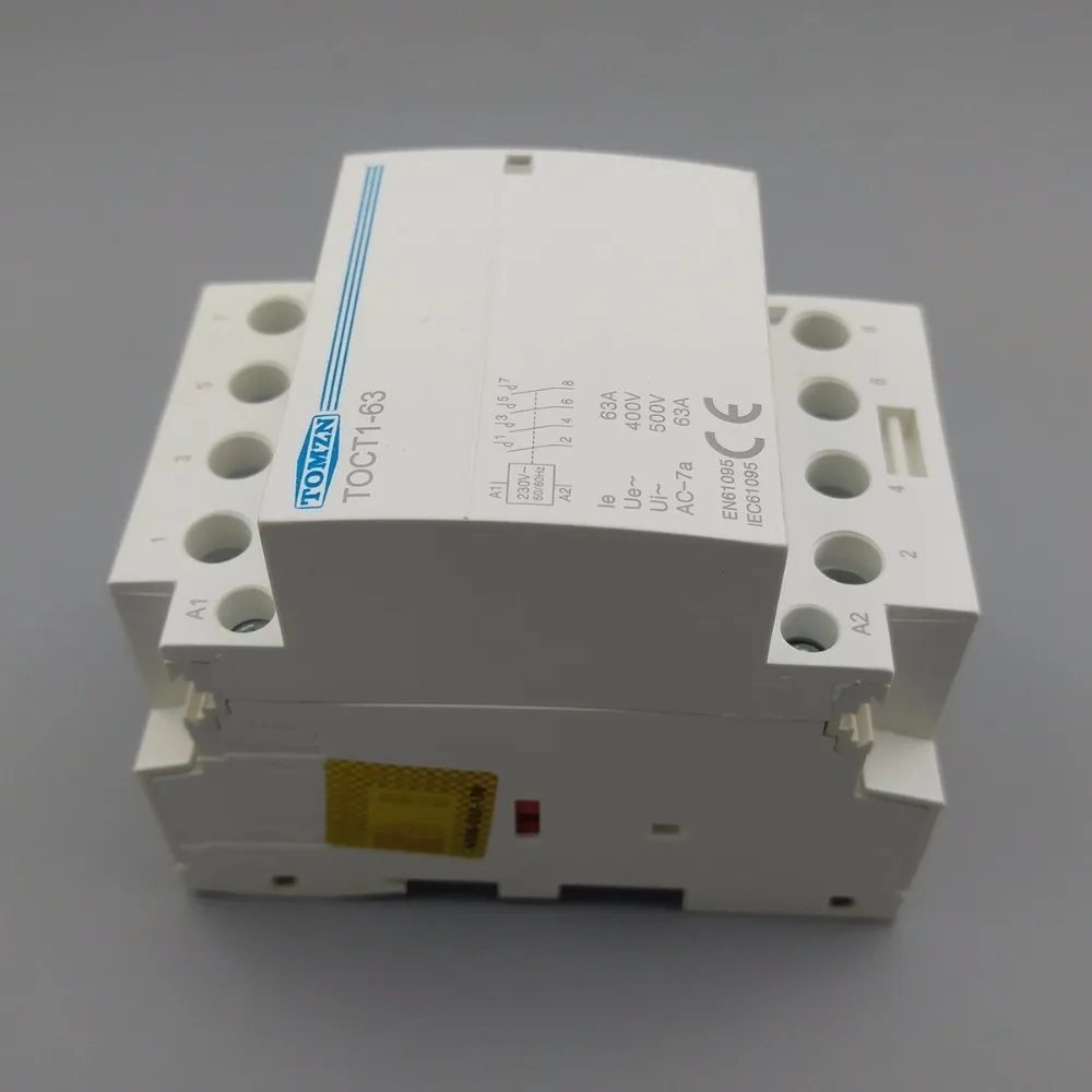 TOCT1 4P 63A 220V COIL 400V~ 50/60HZ Din rail Household ac Modular contactor 4NO 2NO 2NC 4NC