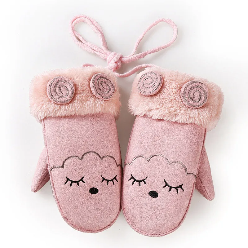 2022 neue Winter Mädchen Jungen Handschuhe Nette Cartoon Kaninchen Verdicken Warme Fleece Handschuh Kinder Volle Finger Handschuhe Handgelenk Fäustlinge Hand 1Pairs