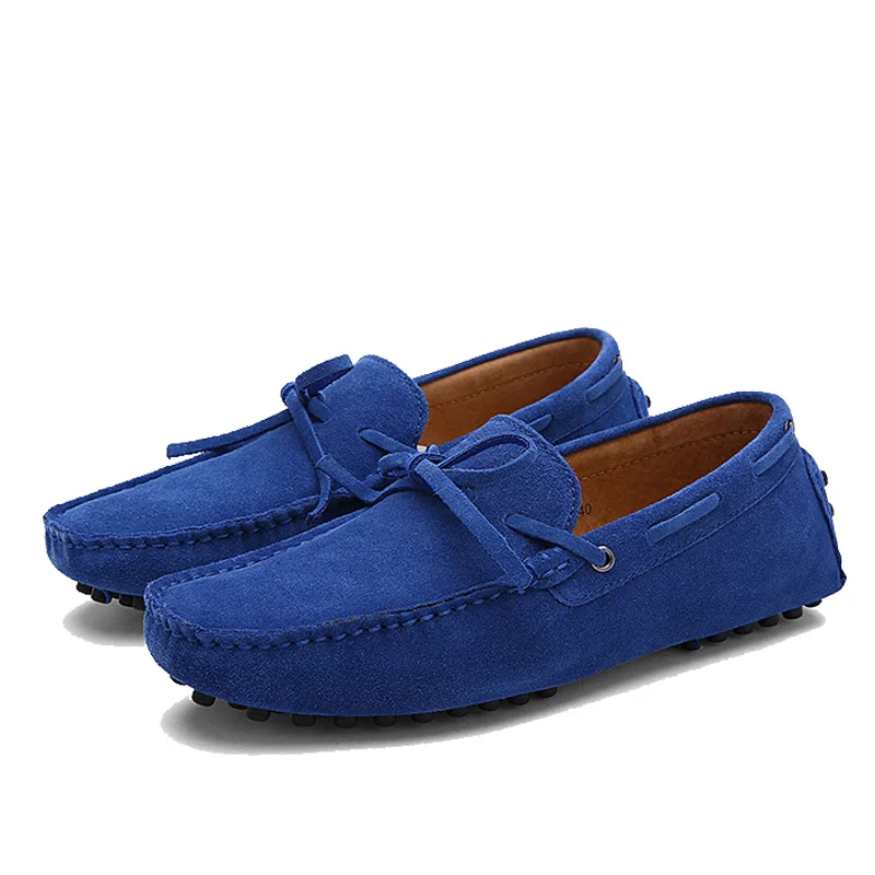 QFFAZ 2021 Casual Men Shoes Tassels Men Loafers Slip On Moccasins Driving Shoes Male Suede Leather Flats Shoes Plus Size 38-48