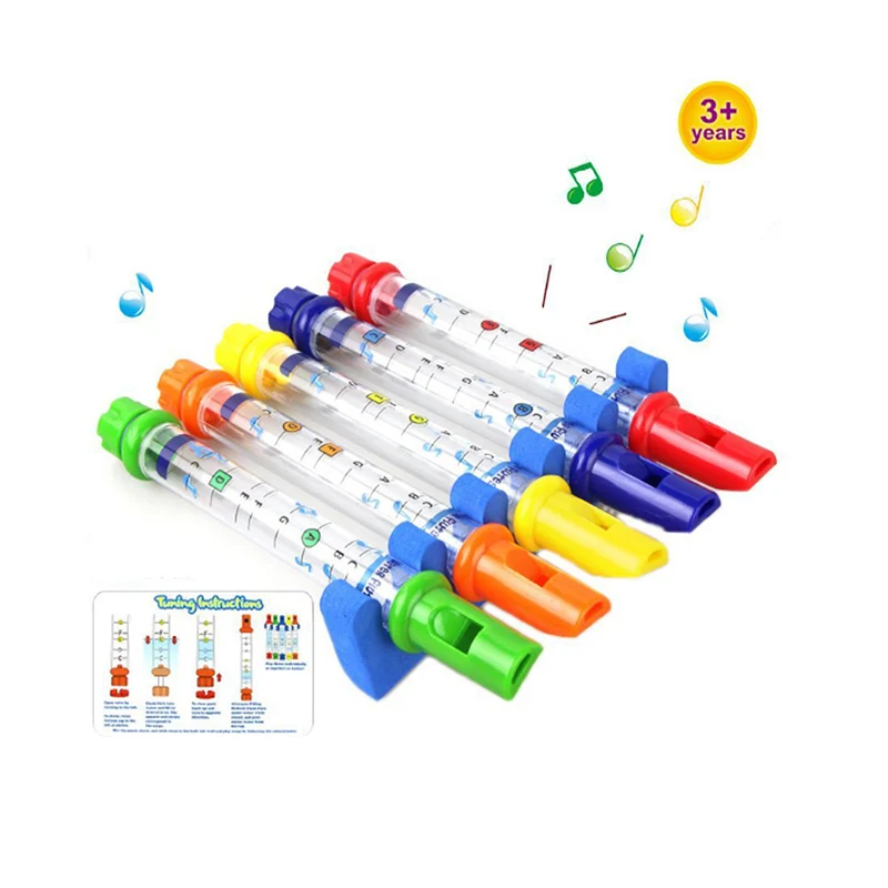 5pcs/set HOT Kids Children Colorful Water Toy Bath Tub Tunes Toy Fun Music Sounds Bath Toy