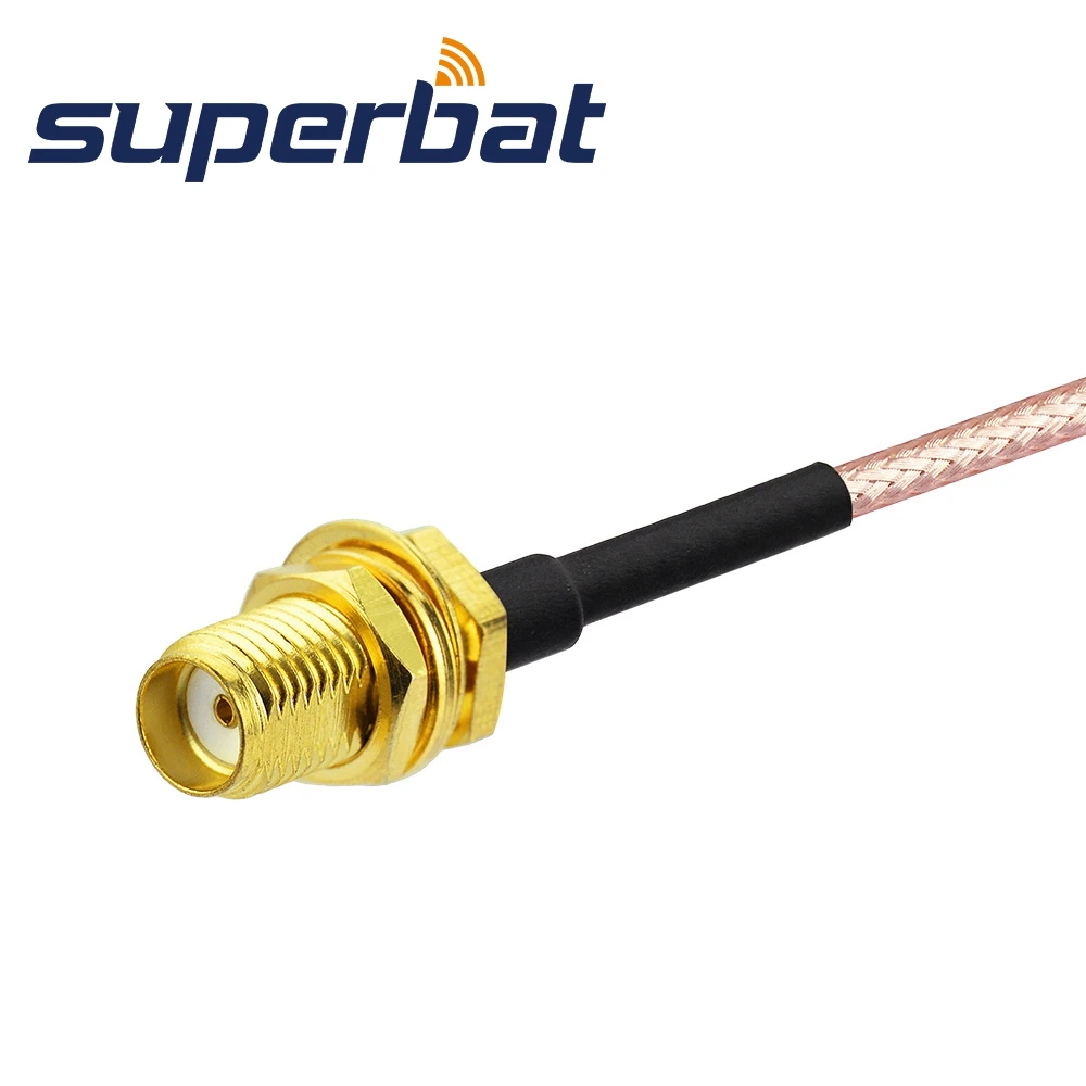 Superbat RF Pigtail Cable MCX Male to SMA Female Bulkhead RG316 15cm for Broadband Router Ericsso