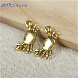 High Quality 20 Pieces/Lot 14mm*24mm Antique Gold plated Antique Silver plated Bronze Stone Animal Crab Charms
