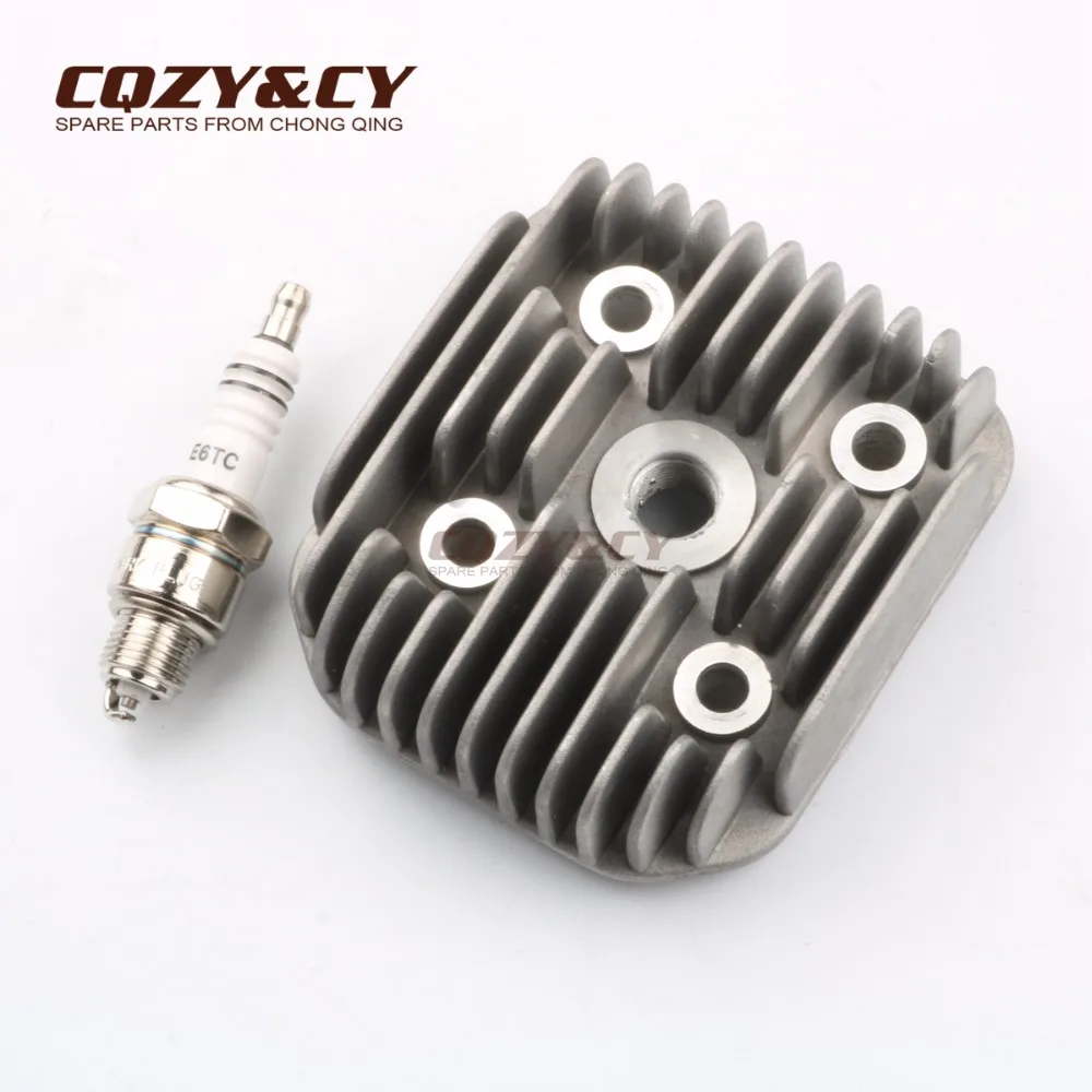 47mm 70cc Cylinder head cover & E6TC spark plug for YAMAHA BWS 50 ZUMA50 91-97 4BX 4VA Slider 50 2T Scooter