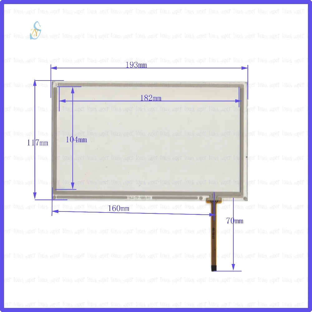 

ZhiYuSun 193*117 HLD-TP-1885 8inch 4-wire resistive touch panel for Car DVD, GPS Navigator screen glass this is compatible