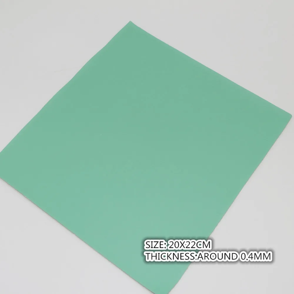 6pcs- 20x22cm Mint Green Color Mix DIY Synthetic Faux PU Leather Set