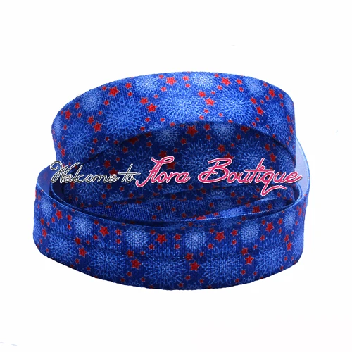 

FLRA FOE New patriotic printing fold over elastic, heat transfer print elastic bands