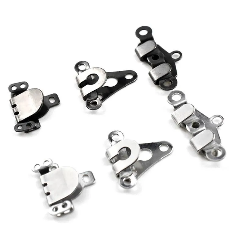 XUNZHE 50PCS DIY Trousers Pants Skirts Hooks Brass Hook Trousers Sew-on Silver Black  Color  Four Kinds of Size Sewing Accessor
