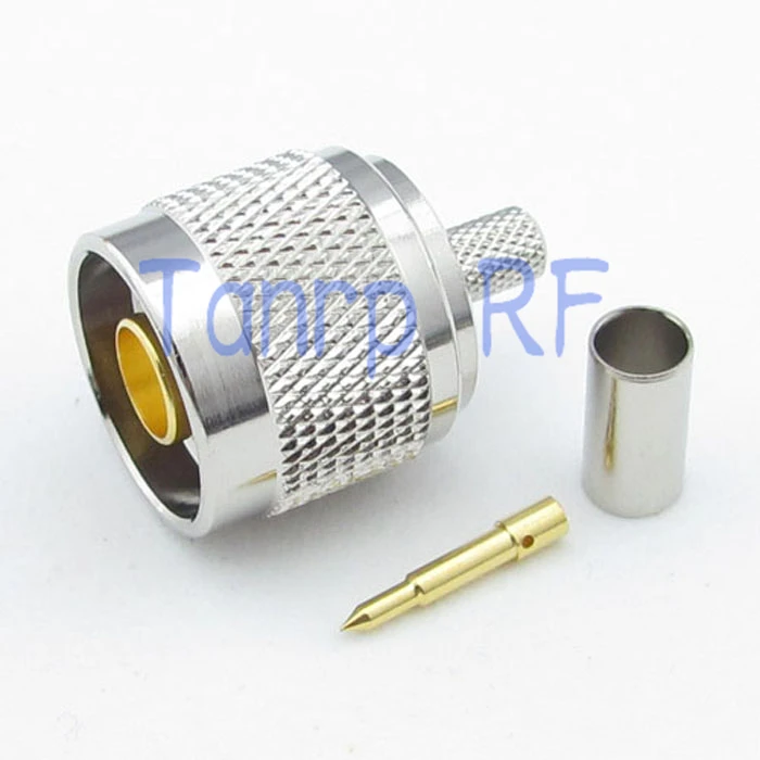 Free ship! 50PCS/lots N male plug  RF connector adapter crimp for RG58 RG142 RG400 LMR195 Cable wholesale