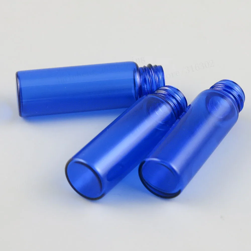 100 X 4ml Refillable Blue Glass Mist Finger Sprayer Bottle 4cc Fragrance Containers Packaging Parfum Vials