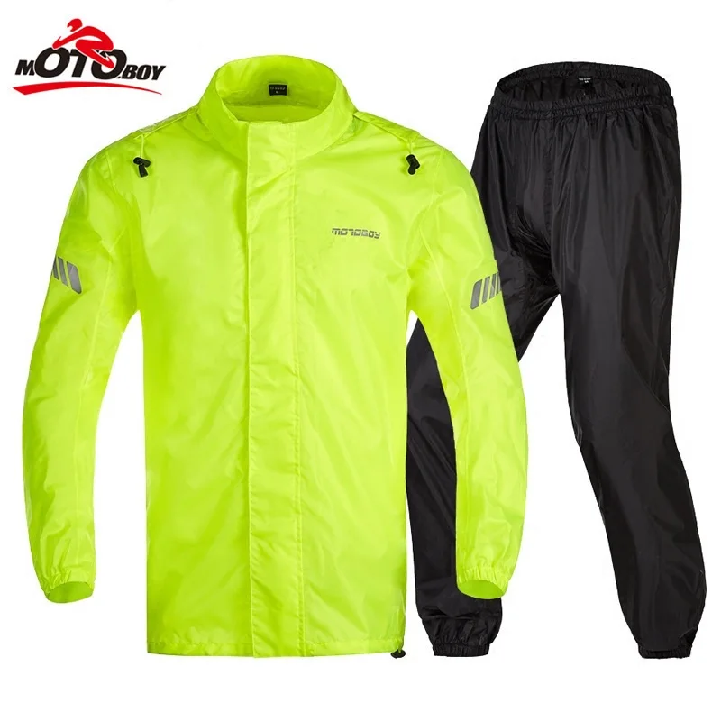 Ultra-thin Man Motorcycle Raincoat Trousers Suit Waterproof Motocross jacket Pants Night Reflective S M L XL XXL XXXL