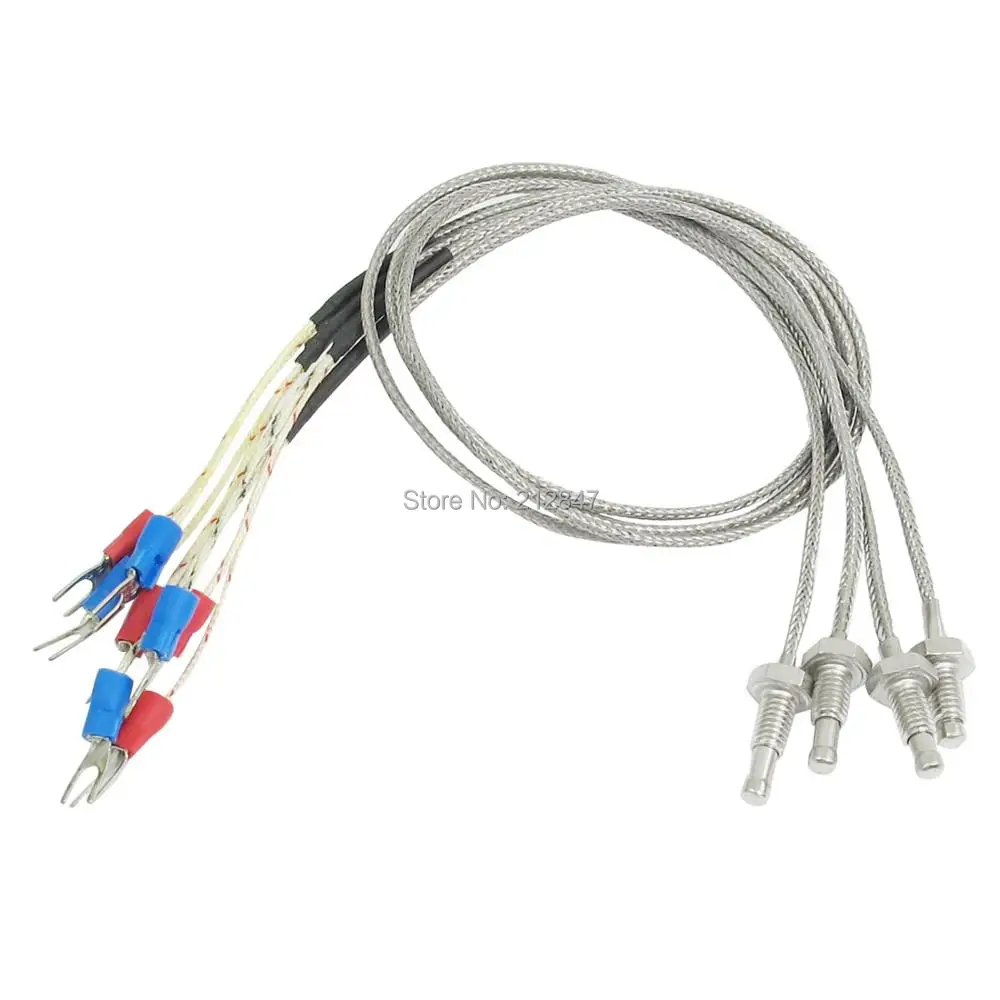 4 Pcs 6mm Thread K Type 800C Thermocouple Temperature Measurement Probe 1.64ft