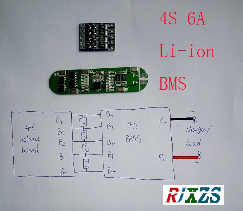 4S 6A  lipo lithium Polymer BMS/PCM/PCB battery protection board for 4 Packs 18650 Li-ion Battery Cell