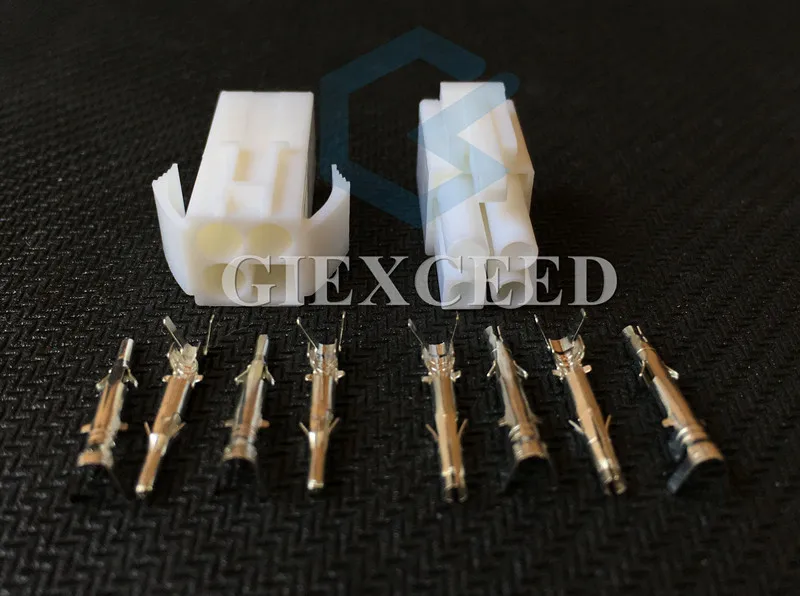 2 Sets Small Tamiya Connector Kits Mini Tamiya EL Socket AC Assembly Plug With 4 Pin 4.5MM