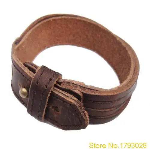 Men Women Unisex Multi thong braided thin Genuine Leather Bracelet for Retro Design 4TSV