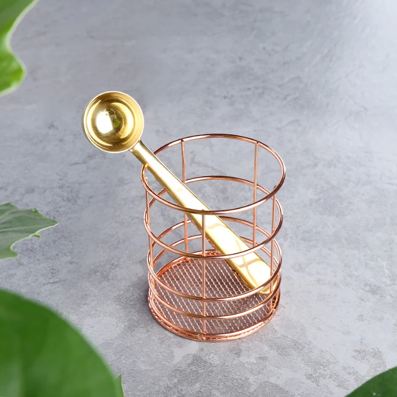 Creative Hollow Iron Fashion Rose Gold Stainless Steel Pencil Pen Holder