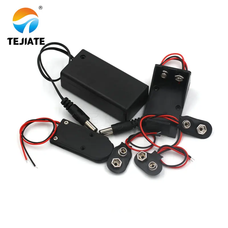 

6F22 9V Battery Holder Box Case Wire With Plug Lead ON/OFF Switch Cover Case