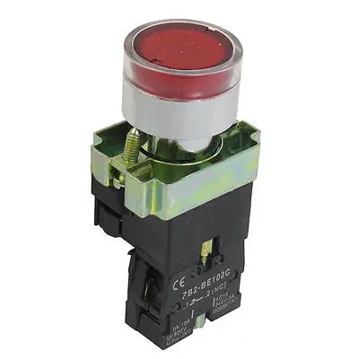 

ZB2-EW3361 NC Normally Closed Red Light Momentary Push Button Switch AC 220V