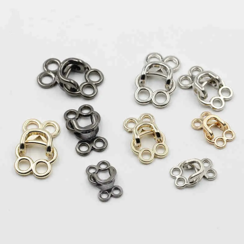 10 pairs/lot Combined Button For mink coat invisible Hook button For Overcoat Plating Color Alloy Fastener Buckle Sewing supply
