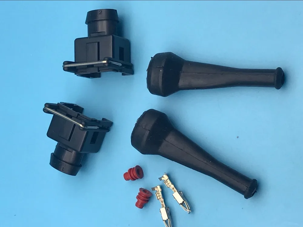 FREE SHIPPING 10sets/lot DJ7021-3.5-21 750cc 1000cc 650cc EV1 Female Fuel Injector Connector with rubber boot For Bosch