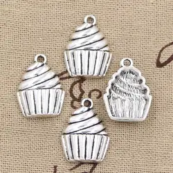 20pcs Charms Cupcake Ice Cream 20x14mm Antique Bronze Silver Color Pendants Making DIY Handmade Tibetan Bronze Jewelry