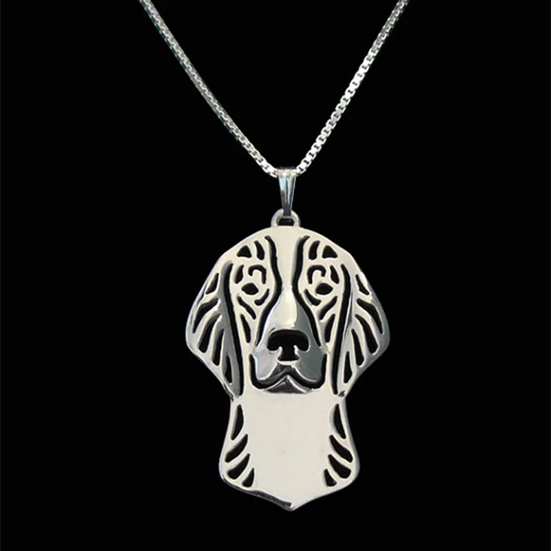 Romantic Gold Silver Color Welsh Springer Spaniel Pendant