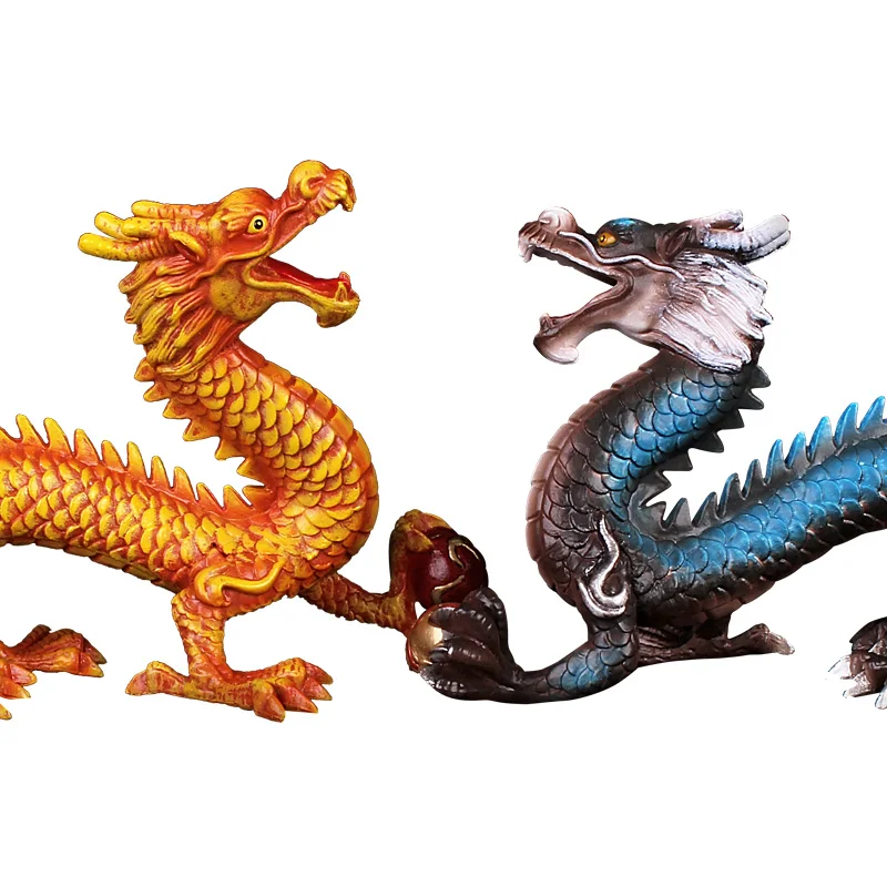 

Simulation Myth Series Animal Model Figurine East Dragon Chinese Tradition Artware Gift Present Souvenir Loong Statuette Resin