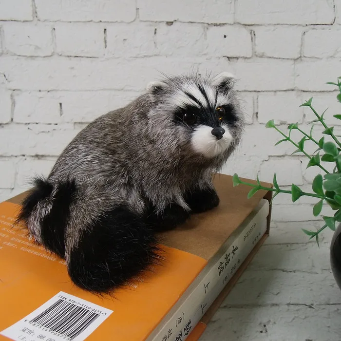 

artificial raccoon model polyethylene&furs about 12x13cm handicraft home garden decoration gift a2057