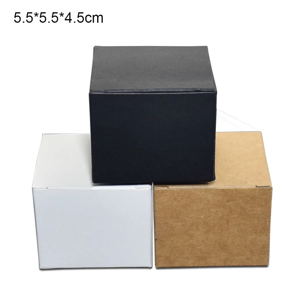 

50pcs/lot Foldable Kraft Paper Face Cream Bottle Box Jewelry Packing Paperboard Carton Ointment Bottle Package Box 5.5x5.5x4.5cm