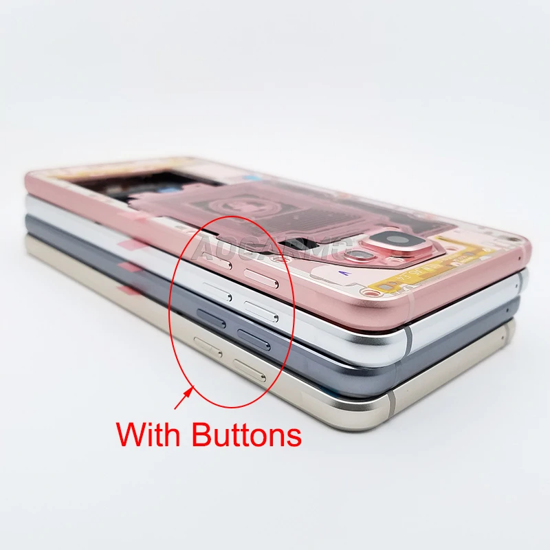 Aocarmo Replacement Middle Frame Bezel Housing Chassis With Buttons SIM Tray For Samsung A5 (2016) A510 A510F