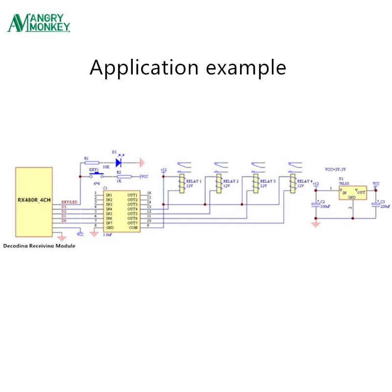 وحدة فك ترميز رمز التعلم ، مستقبل RF 433 ميجا هرتز ، 433 ميجا هرتز ، 4 قنوات إخراج لاسلكية ، مجموعة Diy لجهاز التحكم عن بعد ، ترميز 1527
