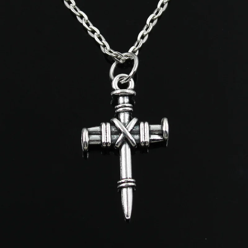 New Fashion Cross Dagger Pendants Round Cross Chain Short Long Mens Womens Silver Color  Necklace Jewelry Gift