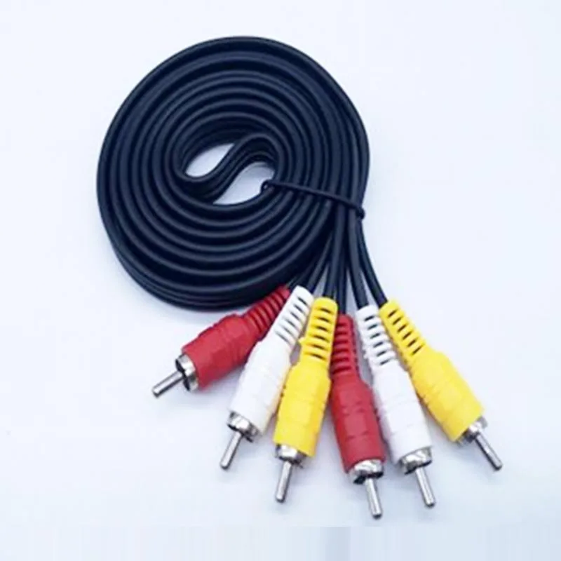 New 3 RCA Male to 3 RCA Male Audio Cable DVD Cable Connector Adapter Wire Assemblies 1.5M/3M/5M/10M