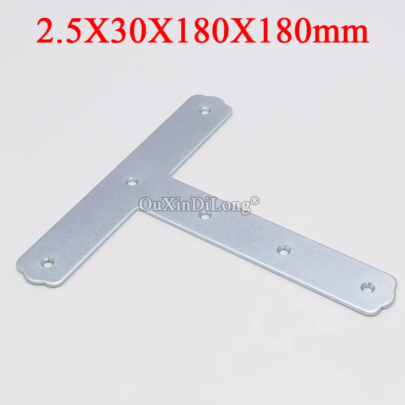 

HOT 10PCS Metal Flat Corner Braces 30X180X180 Large T Shape Triangle Reinforced Connect Fittings Board Frame Furniture Brackets