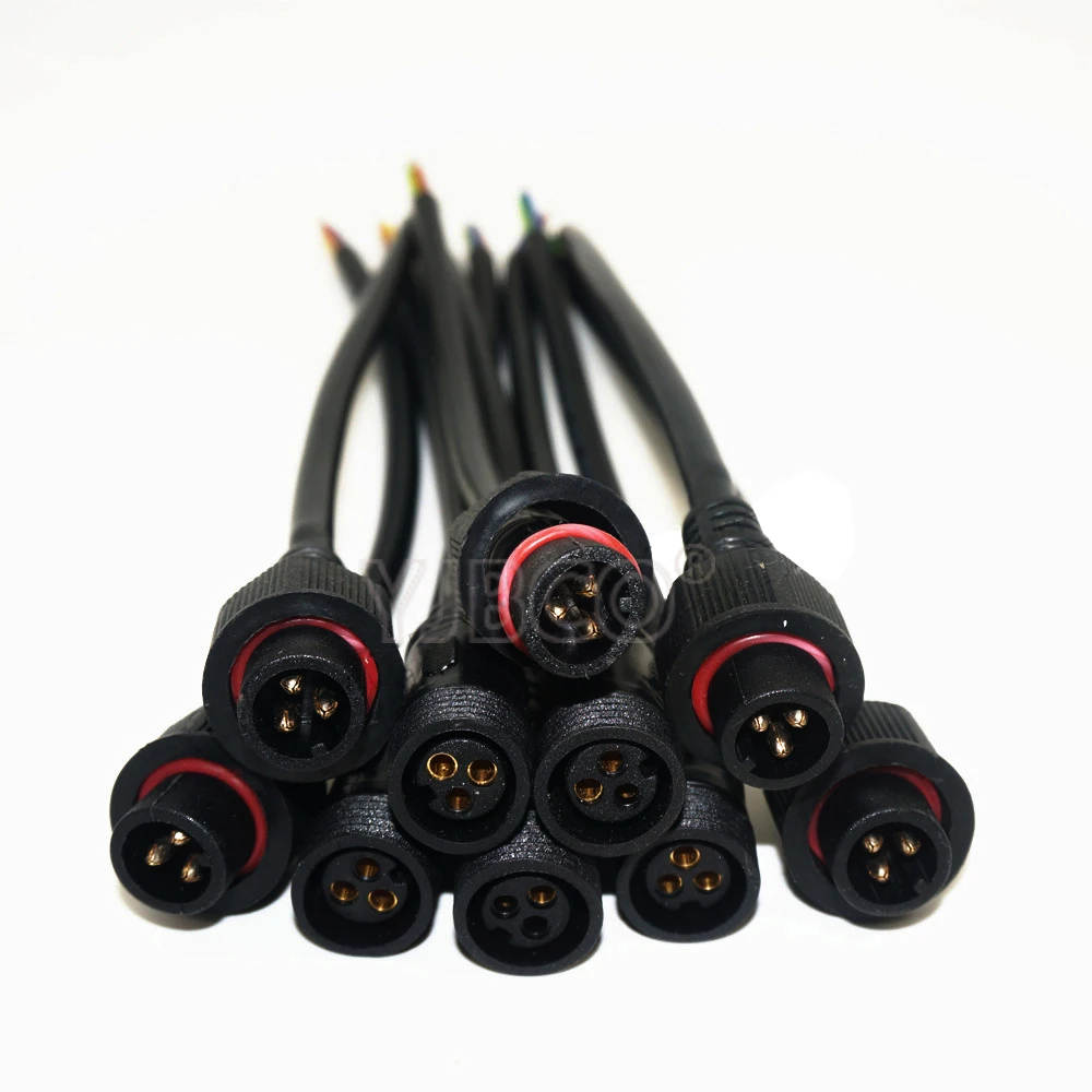 5 /10 pairs 2pin 3pin 4pin 5pin LED Connector Waterproof IP67 Male to Female Cable ​Total Length 40cm For LED Strips Light flood