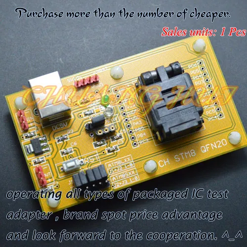 مقبس اختبار مقعد تنزيل محول مبرمج ، STM8S ، WSON20 ، DFN20 ، MLF20 ، STM8A ، STM8L ، Pitch our
