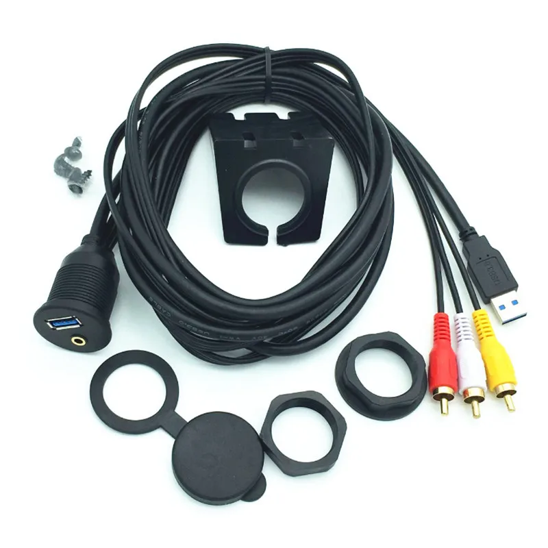 Bảng Điều Khiển Xe Xả Gắn Bảng Điều Khiển USB 3.0 Nam Đến Nữ + 3RCA Nam Đến 3.5 Mm Nối Dài 1 M/2 M